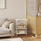 Woltu Hoekplank met 4 Niveaus Nordic Stijl - Hout en Metaal Licht Eiken + Wit - 50 x 20 x 78 cm