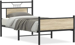 vidaXL - Bedframe - zonder - matras - hout - sonoma - eikenkleurig - 75x190 - cm