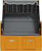 vidaXL - Strandstoel - met - luifel - poly - rattan - en - hout - zwart - en - antraciet