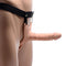 SM Hollow Silicone Dildo Strap-On - Beige