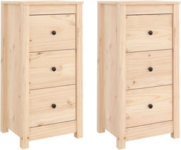 vidaXL - Dressoirs - 2 - st - 40x35x80 - cm - massief - grenenhout