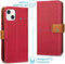 iMoshion Hoesje Geschikt voor iPhone 13 Mini Hoesje Met Pasjeshouder - iMoshion Luxe Canvas Bookcase - Rood