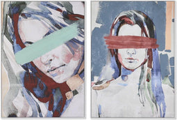 Schilderij DKD Home Decor 103 x 4,3 x 143 cm Abstract Modern (2 Stuks)
