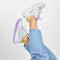 PS Poelman Cibel - Dames Leren Chunky Runner Sneaker - Wit Lila Geel