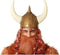 Atosa Carnaval verkleed Viking helm - brons/wit - met hoorns - plastic - heren - krijgers en ridders