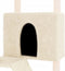 vidaXL - Kattenmeubel - met - sisal - krabpalen - 143 - cm - crèmekleurig