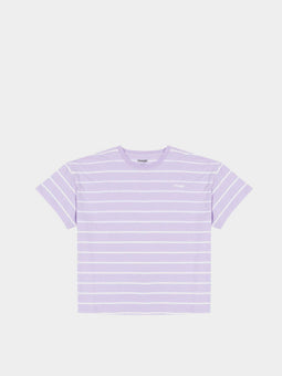 Wrangler Dames T-shirt - Oversized - Katoen - Gestreept Lavendel/Wit