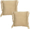 SVJ Home Decorations Gerafeld Kussen - 45 x 45 cm - Beige - Set van 2