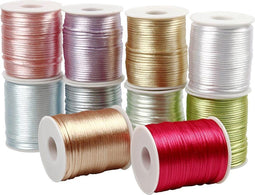 Creativ Company - Satijnkoord 2mm - Set van 10 pastelkleuren (50 meter per rol) (10 stuks)