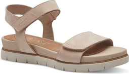 Tamaris COMFORT Essentials - Dames Sandalen - Klittenbandsluiting Comfort Fit - Beige Nubuk - Maat 38