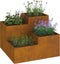 vidaXL - Tuinplanter - 100x100x60 - cm - Verweerd - Staal
