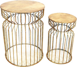 DKNC - Tafel Galal - metaal - 38.5x50cm - Set van 2 - Goud