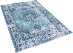 ALMUS - Laagpolig vloerkleed - Lichtblauw - 140 x 200 cm - Katoen