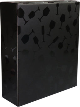 Flesdoos - Wijnglas - karton - 3 flessen - 285x95x330mm - zwart - 25 stuks