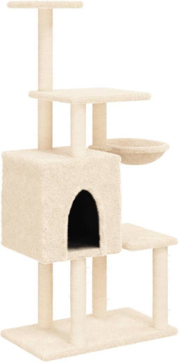 vidaXL - Kattenmeubel - met - sisal - krabpalen - 131 - cm - crèmekleurig