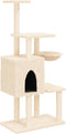 vidaXL - Kattenmeubel - met - sisal - krabpalen - 131 - cm - crèmekleurig