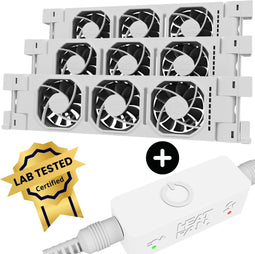 Heatfan 3 - Radiator Ventilator met Sensor - 3 Stuks - Universele Maat - Convector Ventilator Zonder Geluid - Wit