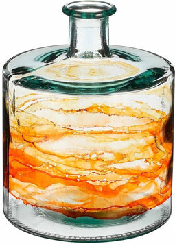 Mica Decorations Vaas Guan - 20.5x20.5x26 cm - Glas - Oranje