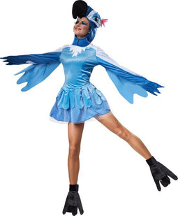 dressforfun Geestige paradijsvogel - kostuum - pluche jurk met muts en voetkappen - XL