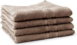 LINNICK Pure Handdoeken Set - 100% Katoen - Taupe - 60x110cm - Per 4 Stuks