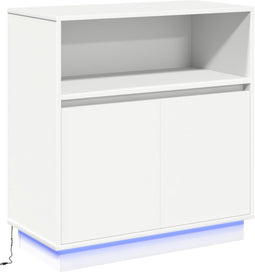 vidaXL - Sideboard - met - LED - Wit - 71x34,5x75 - cm - Geengineerd - Hout