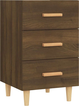 vidaXL - Nachtkastje - 40x40x66 - cm - bewerkt - hout - bruin - eikenkleur