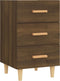 vidaXL - Nachtkastje - 40x40x66 - cm - bewerkt - hout - bruin - eikenkleur