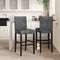 vidaXL - Barstoelen - 2 - st - massief - rubberhout - en - stof