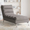 vidaXL - Chaise - longue - met - kussens - stof - taupe