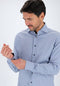 Michaelis slim fit heren overhemd - Dobby - Strijkvriendelijk - Blauw - Boordmaat: 39