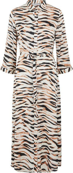 Pieces PCRYJA - 3/4 MIDI TIE DRESS - Animalprint - Maat XS