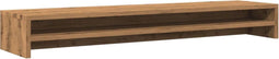 vidaXL - Monitorstandaard - 100x24x13cm - bewerkt - hout - artisanaal - eikenkleur