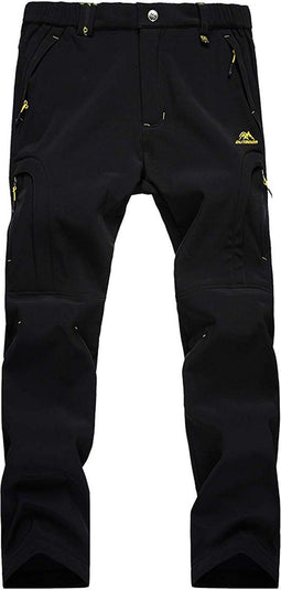 Heren Softshell Winter Fleece Gevoerde Broek Outdoor Wandelen Klimbroek Waterdichte Ski Wandelbroek - maat L