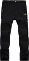 Heren Softshell Winter Fleece Gevoerde Broek Outdoor Wandelen Klimbroek Waterdichte Ski Wandelbroek - maat L