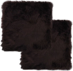 vidaXL - Stoelkussens - 2 - st - 40x40 - cm - echt - schapenvacht - bruin