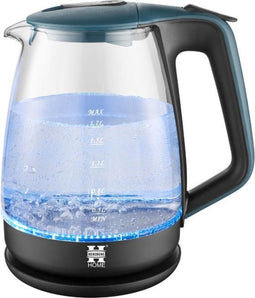 Herzberg HG-5054 Waterkoker met glas 1.7L Blauw