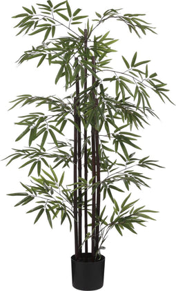 Mica Decorations Bamboe Kunstplant in Bloempot - H150 x Ø30 cm - Groen met zwarte stam