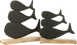 J-Line decoratie Walvis Op Voet - aluminium - zwart - large