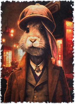 UNIDRAGON Houten Puzzel Voor Volwassenen Pop Art - Thomas Konijn - 250 stukjes - 32x23 cm