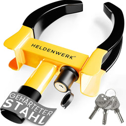 Heldenwerk Parkklauw Wielklem - 18-30cm bandbreedte - 10x10x10mm - Zwart/Geel