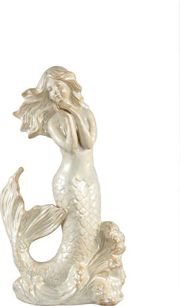 PTMD sheryl wit glazen keramiek zeemeermin standbe