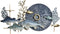 Wanddecoratie Home ESPRIT Blauw Gouden Mediterrane Vissen 93 x 6 x 51,5 cm