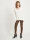 Vila Viril - Oversize V-neck Knit Top - Viscose/Polyamide/Polyester - Wit (Alyssum) Dames Maat - XS