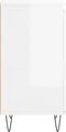 vidaXL - Dressoir - 40x35x70 - cm - bewerkt - hout - hoogglans - wit