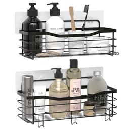 Avalo Doucherek Zonder Boren - 2 Stuks - Zelfklevend Wandrek - Roestbestendig - 10kg Draagvermogen - Douchemandje