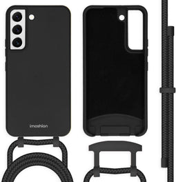 iMoshion Hoesje Geschikt voor Samsung Galaxy S22 Hoesje Met Koord - iMoshion Color Backcover met afneembaar koord - Zwart