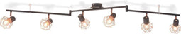 vidaXL Plafondlamp met 6 spotlights E14 zwart en koper