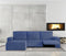 Hoes voor chaise longue met korte armleuning links Eysa JAZ Blauw 120 x 120 x 360 cm