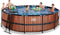 EXIT Wood zwembad ø488x122cm met zandfilterpomp - bruin