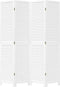 vidaXL - Kamerscherm - met - 4 - panelen - massief - paulowniahout - wit